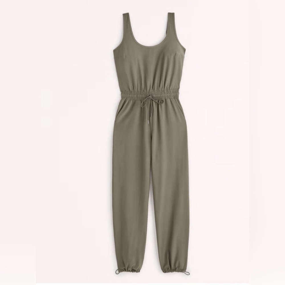 Abercrombie and Fitch Olive Green Sleeveless Jumpsuit